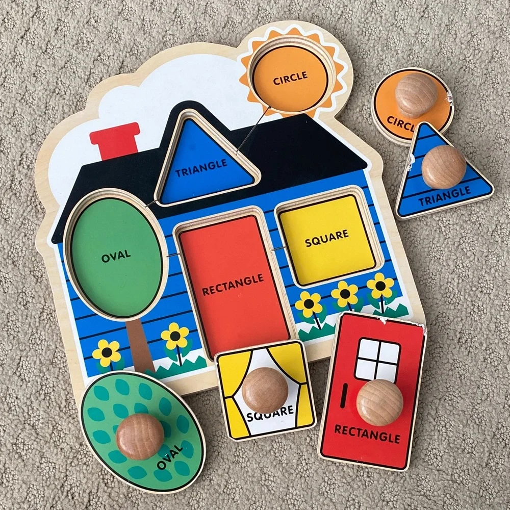 Melissa & Doug Wooden Shapes Knob Puzzle